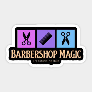 Barbershop Magic, Transforming Hair Barbershop Barber Sticker